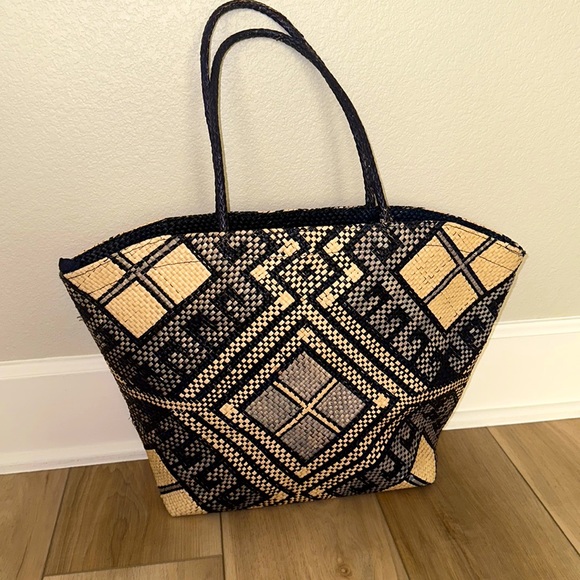 Source Unknown Handbags - EUC Wicker Woven Straw Purse Handbag Beach Tote Bag